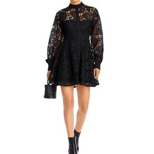 Aqua lined cocktail lace dress